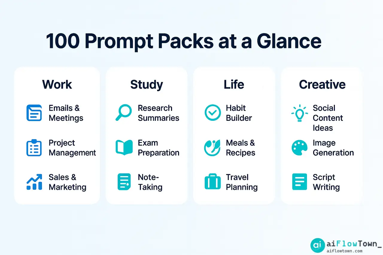 100 Prompt Packs at a Glance