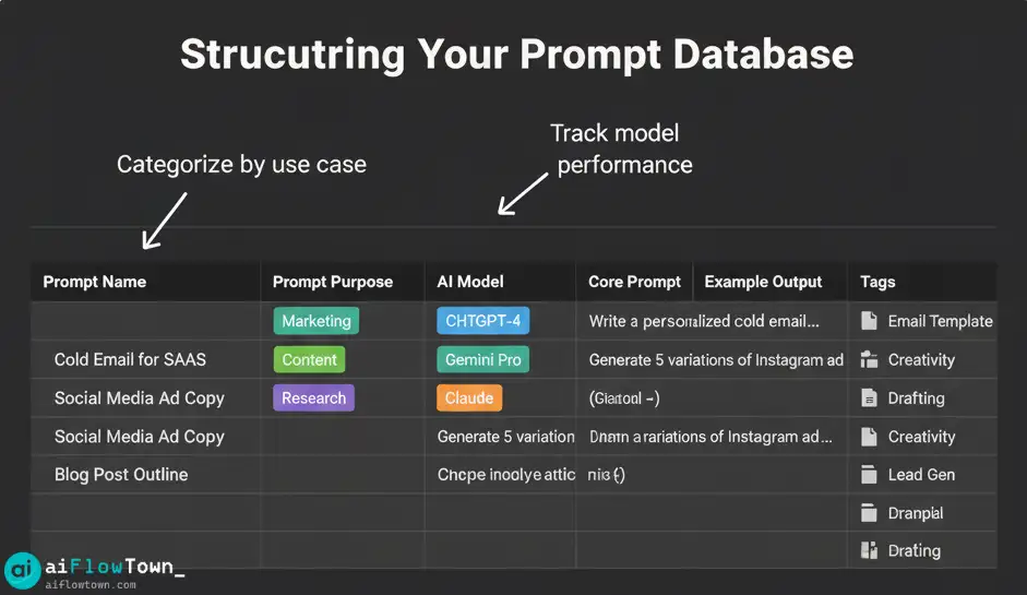 Unlock Your Inbox: 20+ AI Email Prompts for Better Cold Outreach 2 Structuring Your Prompt Database